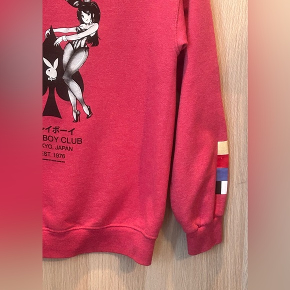 Playboy Club Sweatshirt Tokyo Japan Mens Anime Card Ace of Spades - Red Small - Picture 7 of 15